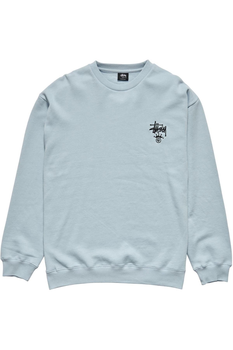 Blue Stussy Copyright Crown Crew Men\'s Sweaters | USA000829