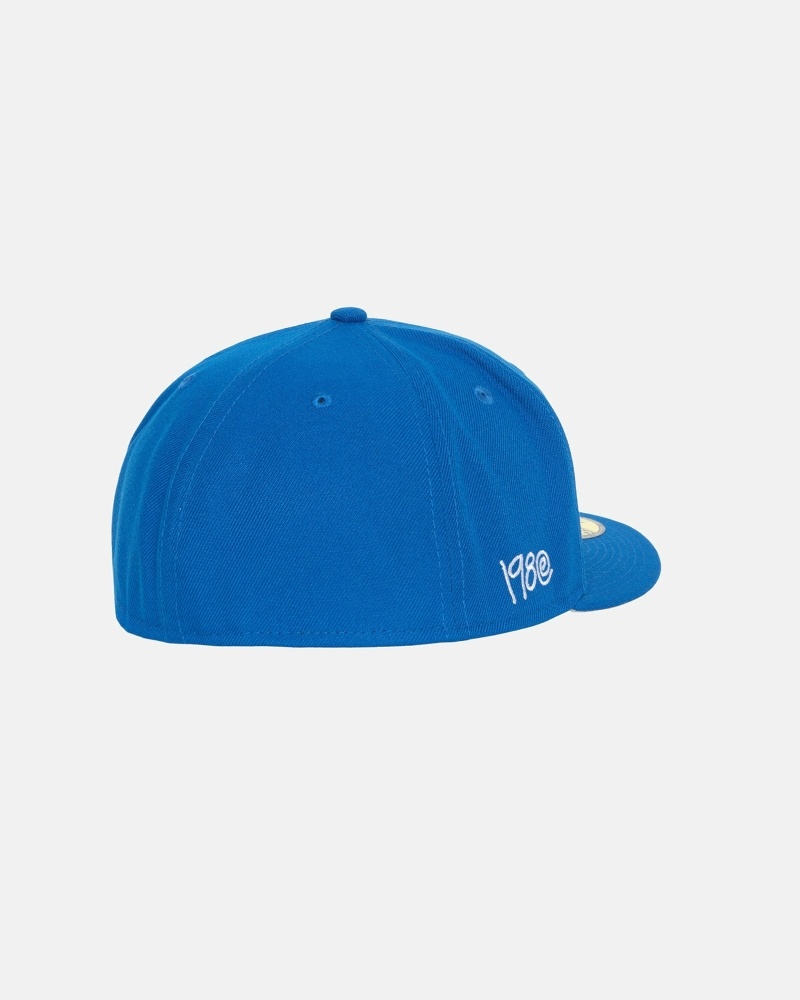 Blue Stussy Curly S 59Fifty New Era Men's Caps | USA000432