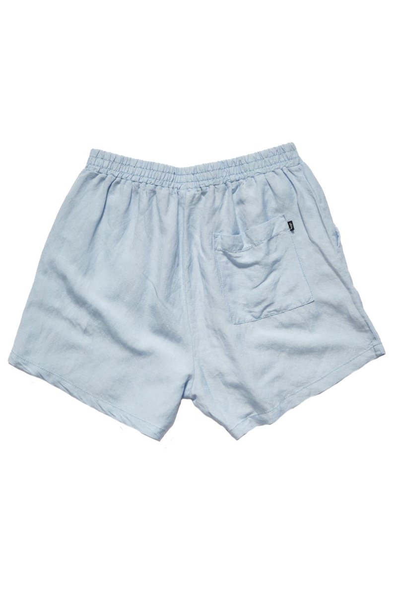 Blue Stussy Designs Linen Short Women's Shorts | USA000640