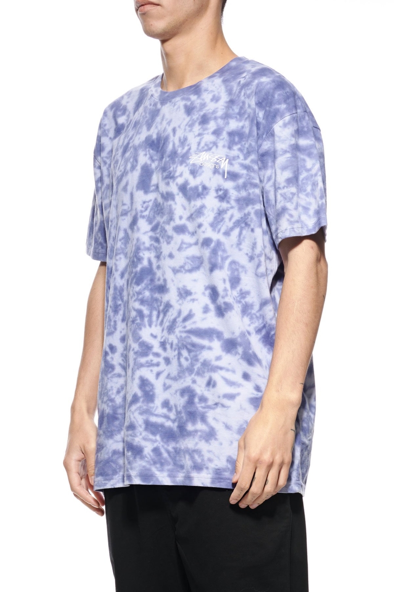 Blue Stussy Designs Tie Dye Men's T Shirts | USA000155