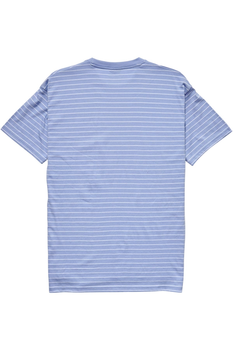 Blue Stussy Dig Stripe SS Pocket Men's T Shirts | USA000162