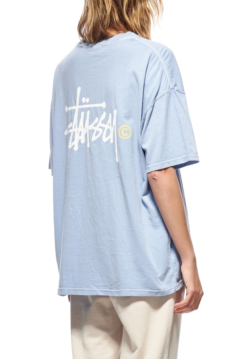 Blue Stussy Graffiti Women's T Shirts | USA000192