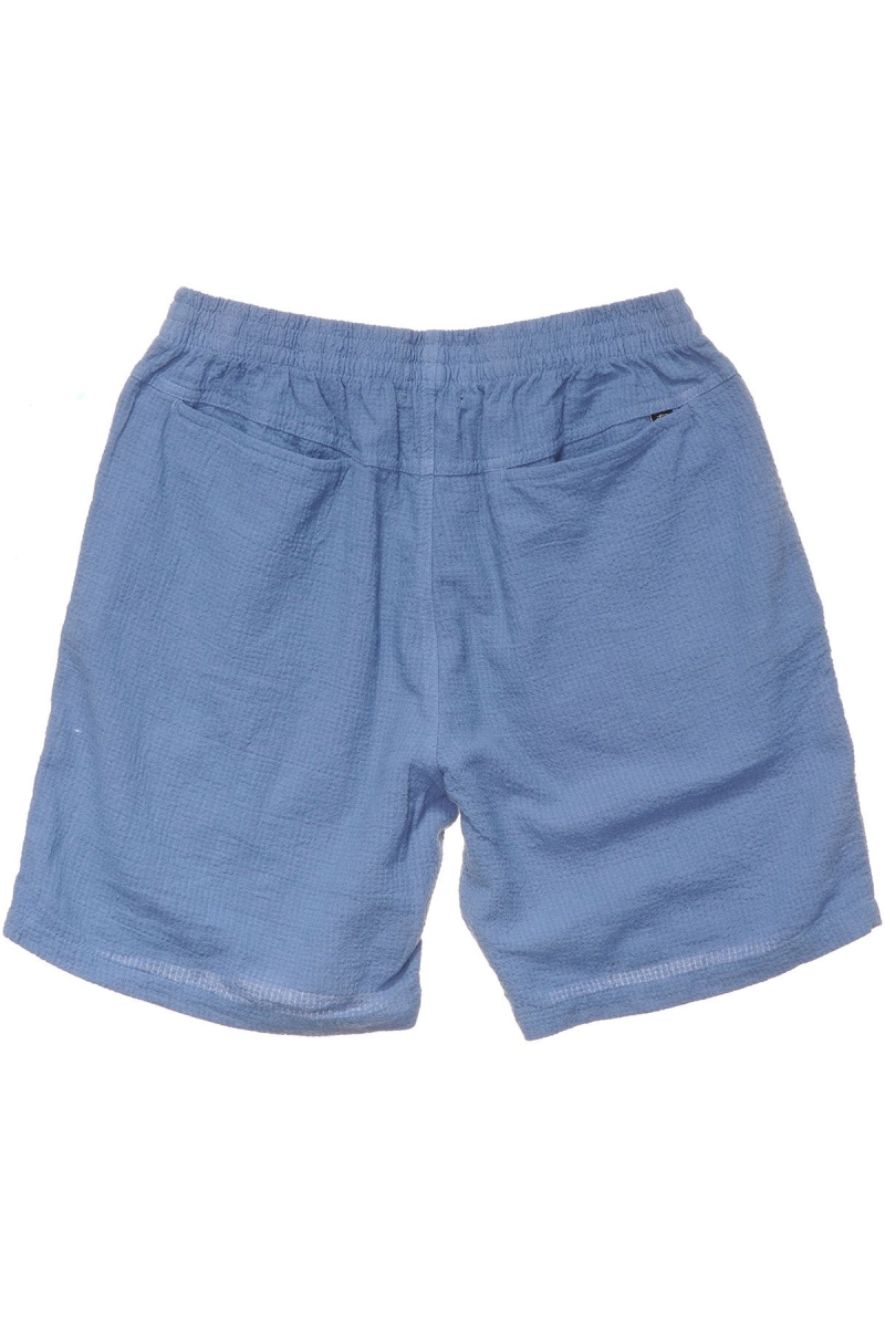 Blue Stussy Grid Seersucker Beach Men's Shorts | USA000645