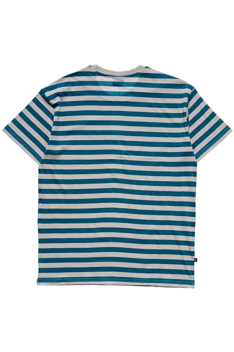 Blue Stussy International Stripe SS Men's T Shirts | USA000226