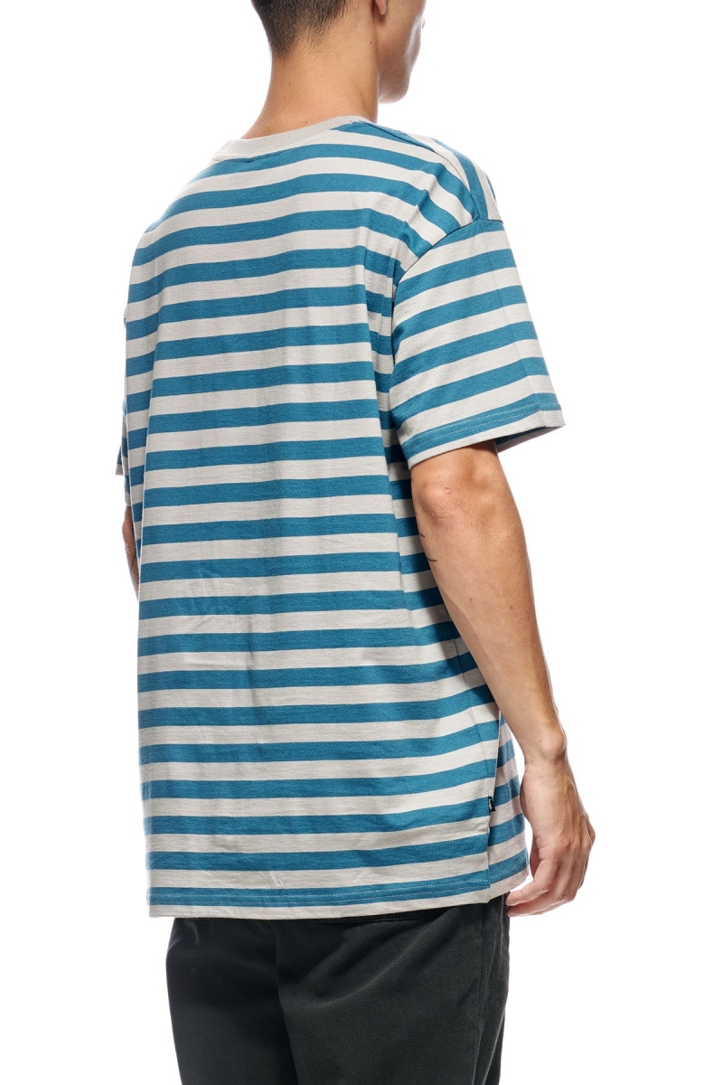 Blue Stussy International Stripe SS Men's T Shirts | USA000226