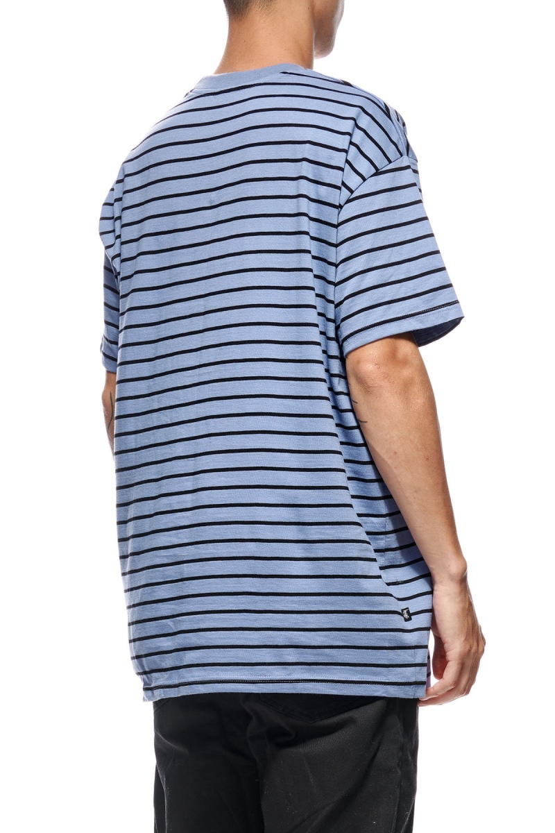 Blue Stussy Kalorama Stripe SS Men's T Shirts | USA000230