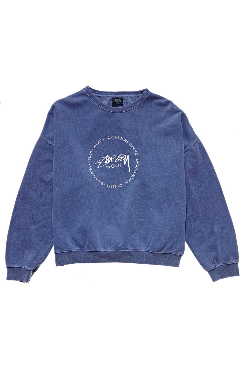 Blue Stussy Laguna Overdyed Marle Crew Women\'s Sportswear | USA000774