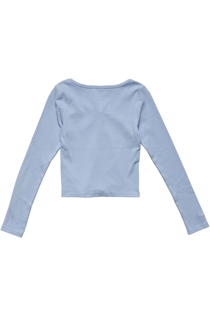 Blue Stussy Mission Rib Button Through Women's Sweatshirts | USA000941