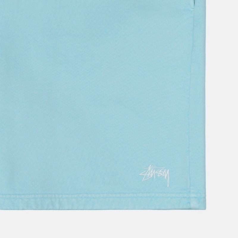 Blue Stussy Overdyed Stock Logo Men's Shorts | USA000656