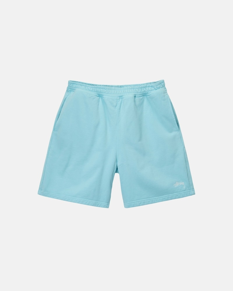 Blue Stussy Overdyed Stock Logo Men\'s Shorts | USA000656