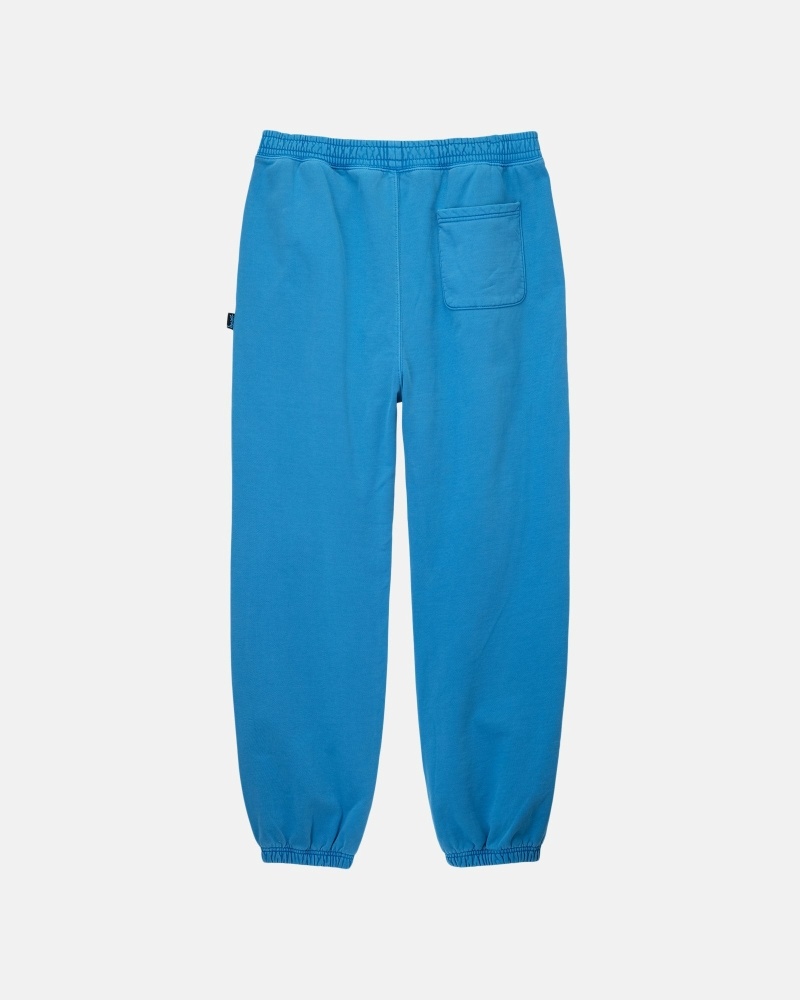 Blue Stussy Pigment Dyed Men's Fleece Pants | USA000565