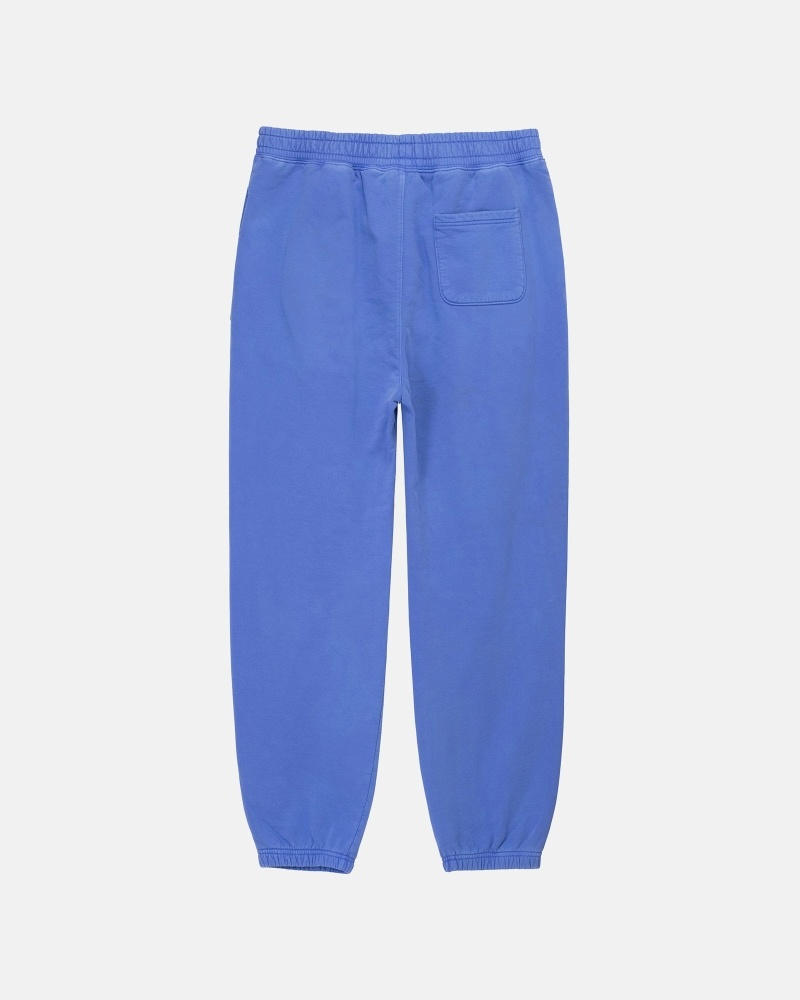 Blue Stussy Pigment Dyed Men's Fleece Pants | USA000568