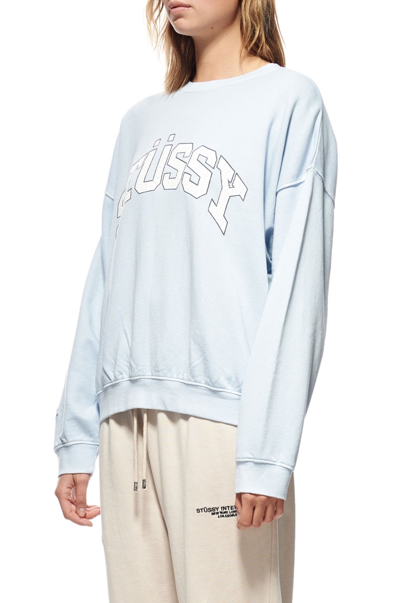 Blue Stussy Scholarship BF Crew Women's Sweaters | USA000851