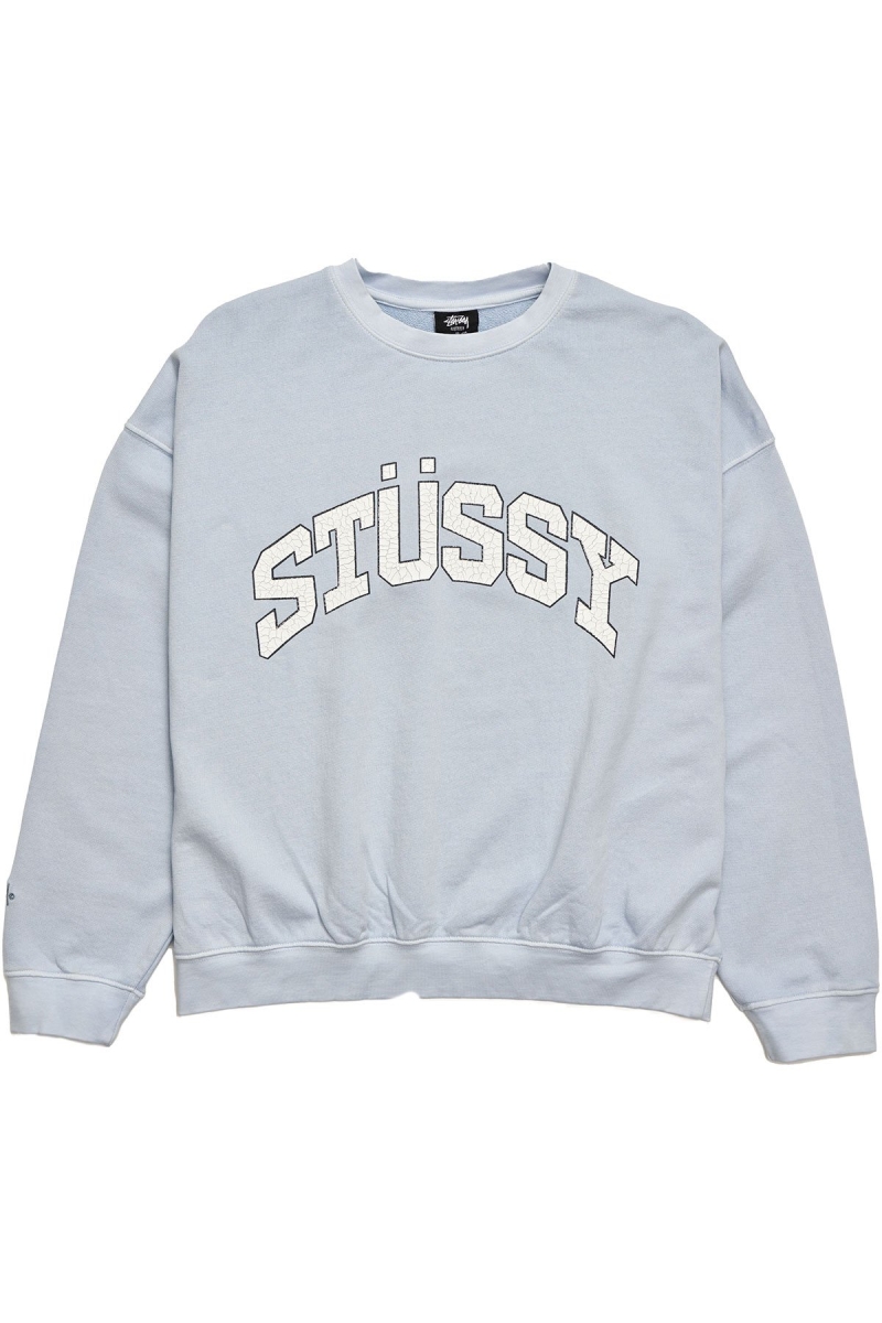 Blue Stussy Scholarship BF Crew Women\'s Sweaters | USA000851