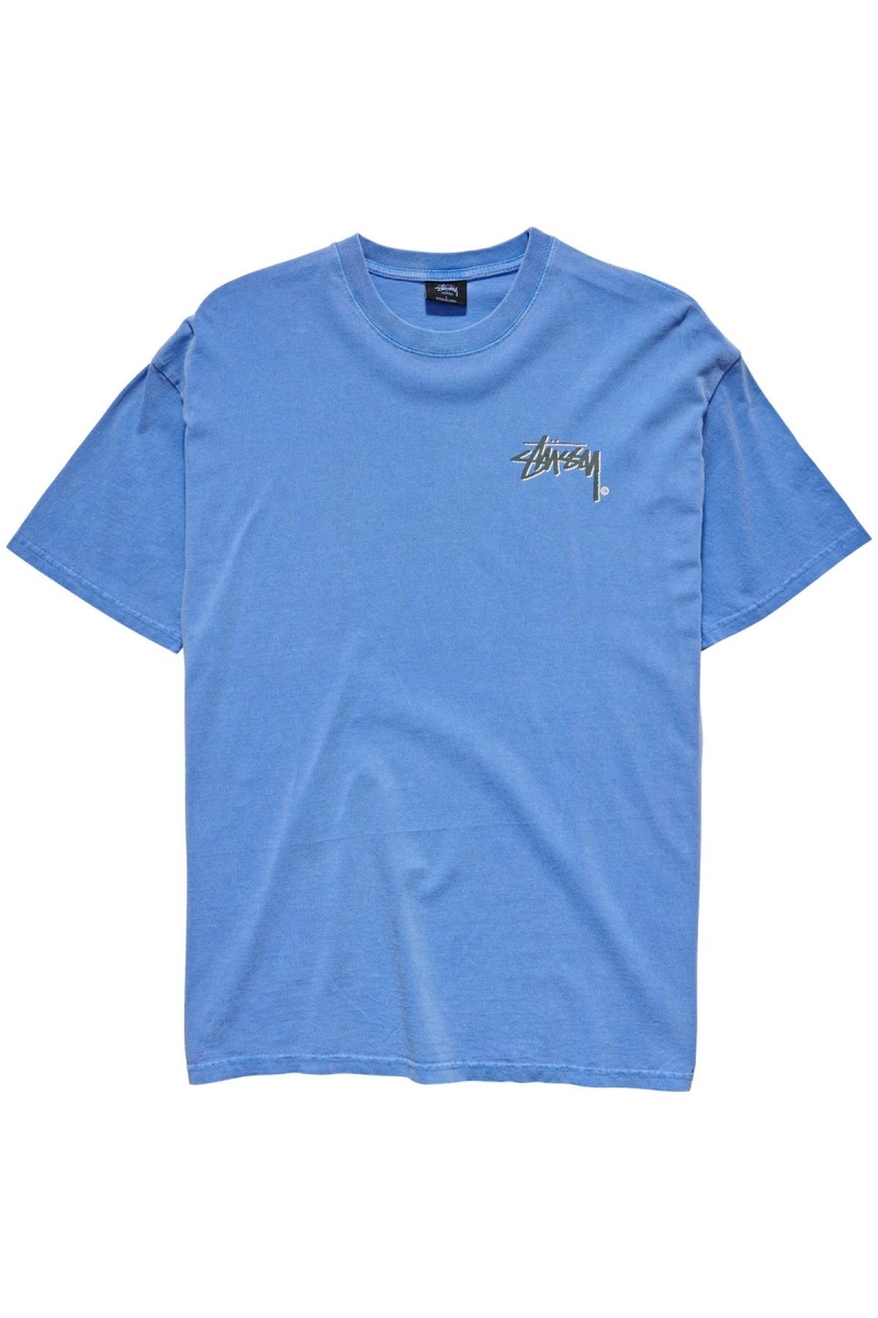 Blue Stussy Shadow Stock SS Men\'s T Shirts | USA000263