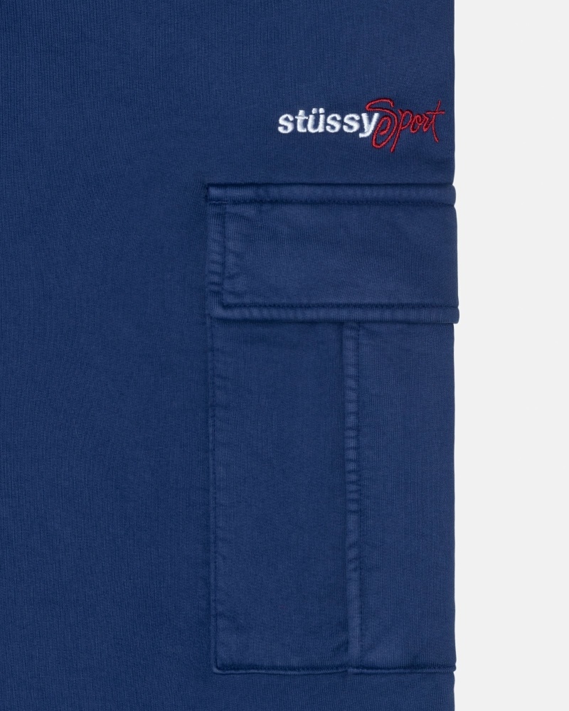 Blue Stussy Sport Cargo Men's Fleece Pants | USA000598