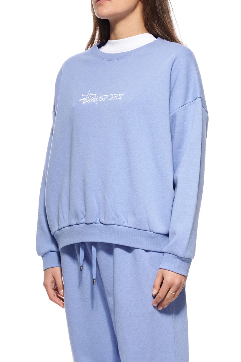 Blue Stussy Sport OS Crew Women's Sportswear | USA000790