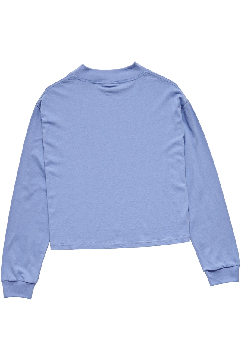 Blue Stussy Stock Mock Neck LS Women's Sweatshirts | USA000956