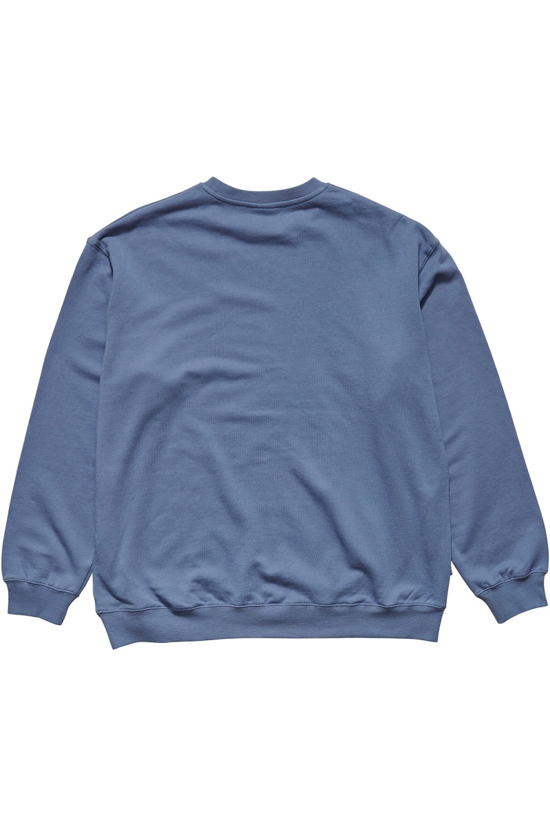 Blue Stussy Text Crew Men's Sweaters | USA000856