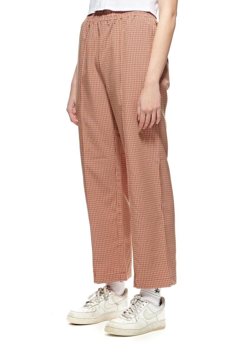 Brown Stussy Airlie Check Women's Track Pants | USA000970