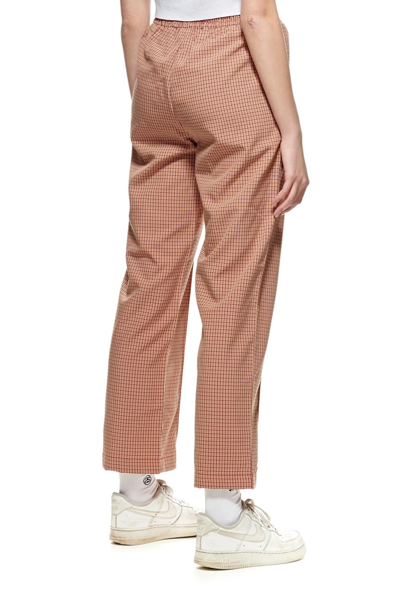 Brown Stussy Airlie Check Women's Track Pants | USA000970