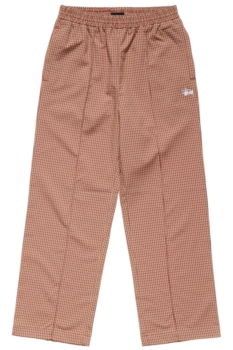 Brown Stussy Airlie Check Women\'s Track Pants | USA000970