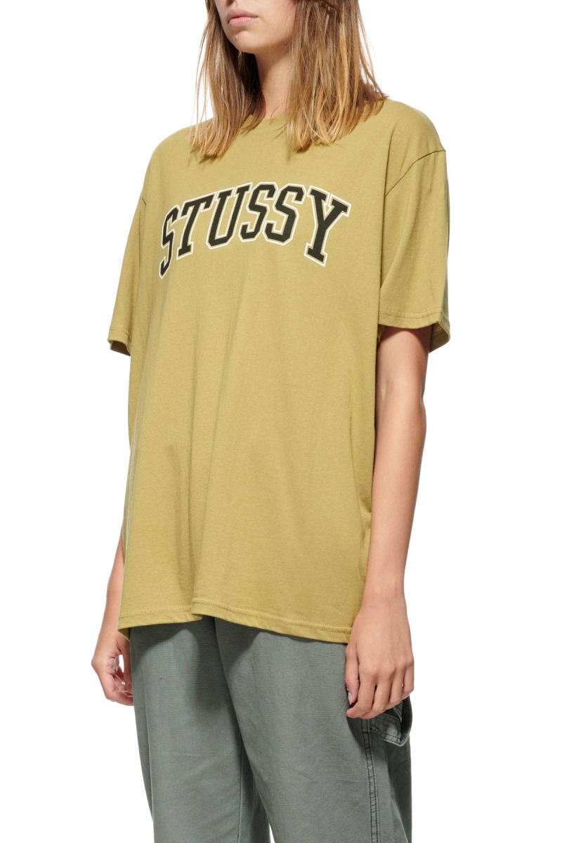 Brown Stussy Collegiate BF Women's T Shirts | USA000133