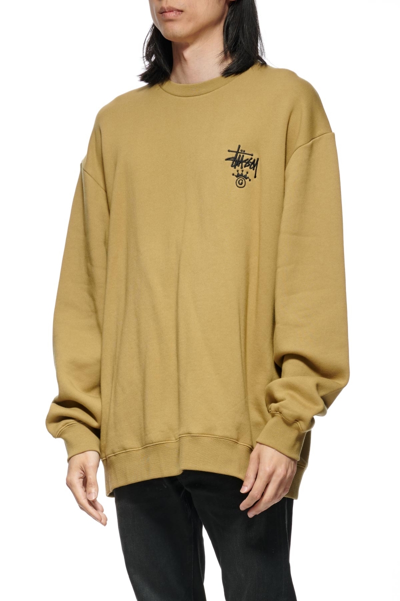 Brown Stussy Copyright Crown Crew Men's Sweaters | USA000830