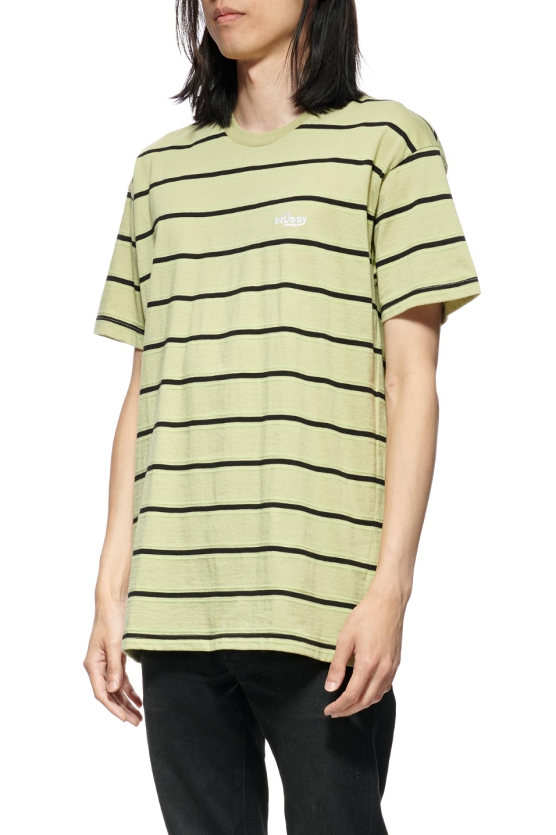 Brown Stussy Glow Stripe SS Men's T Shirts | USA000172