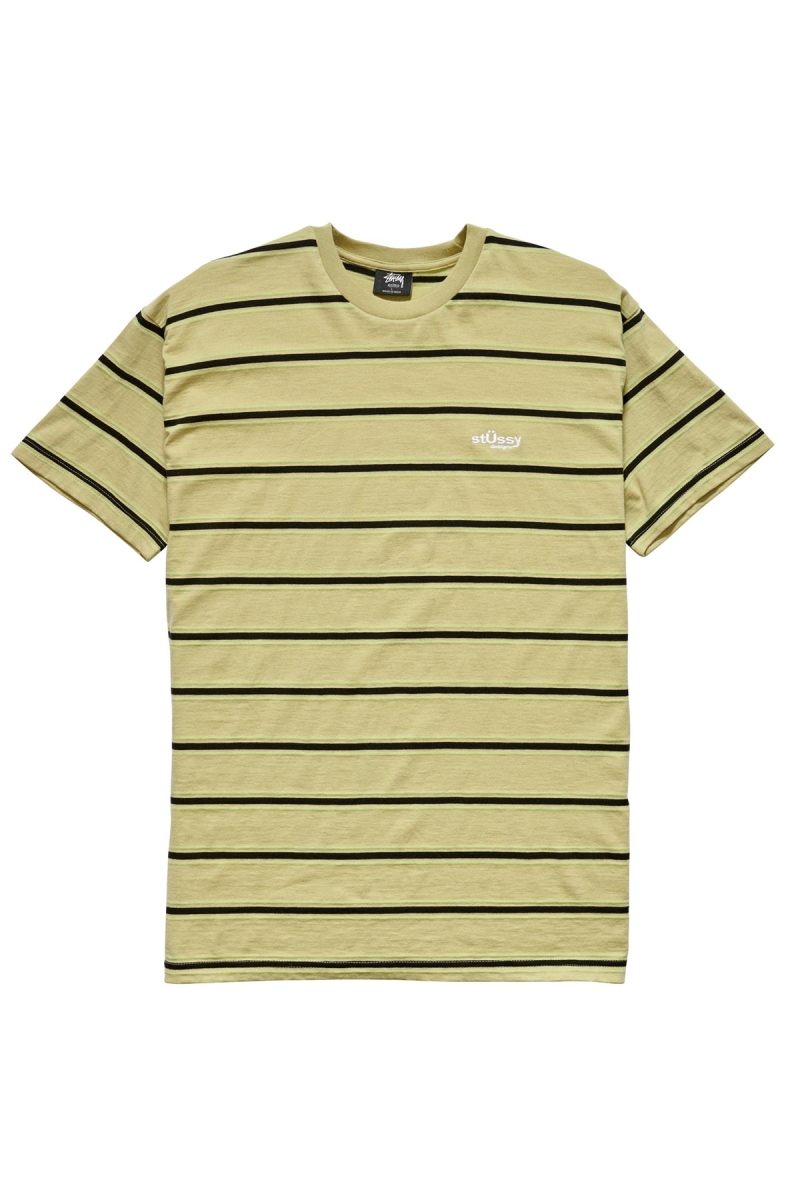 Brown Stussy Glow Stripe SS Men\'s T Shirts | USA000172