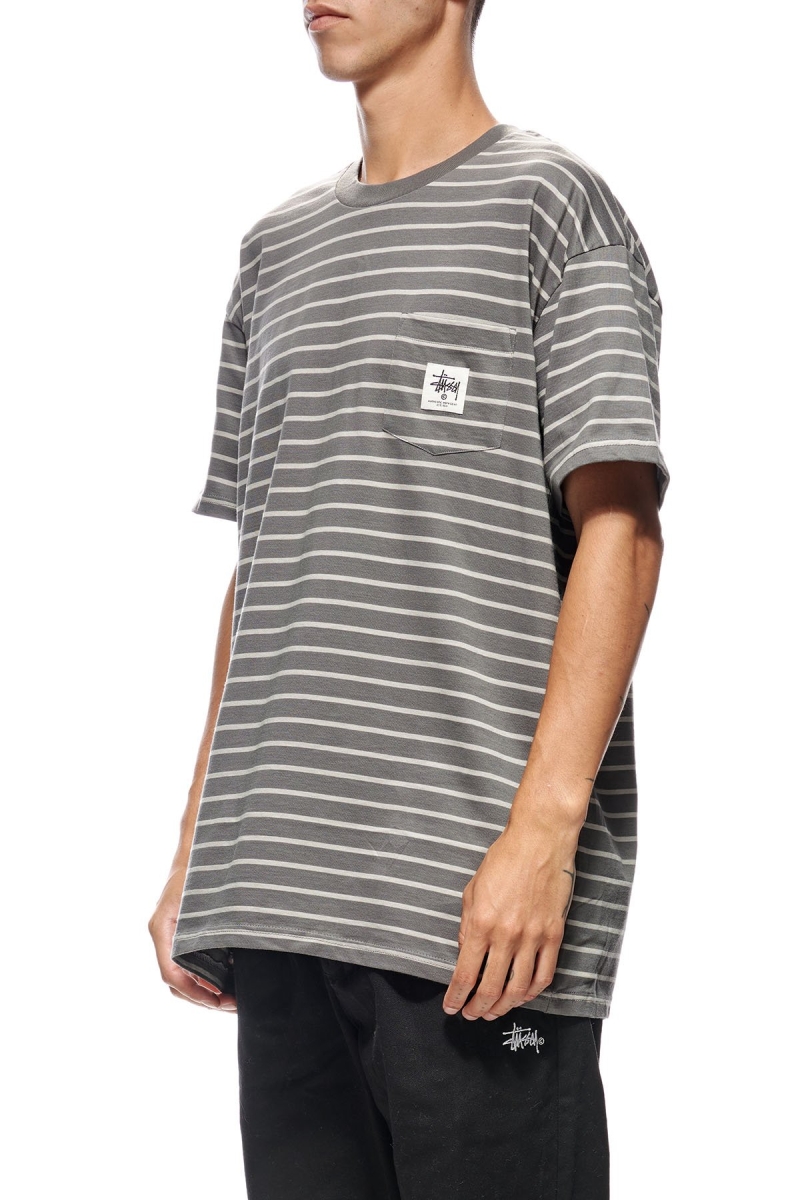 Brown Stussy Kalorama Stripe SS Men's T Shirts | USA000231