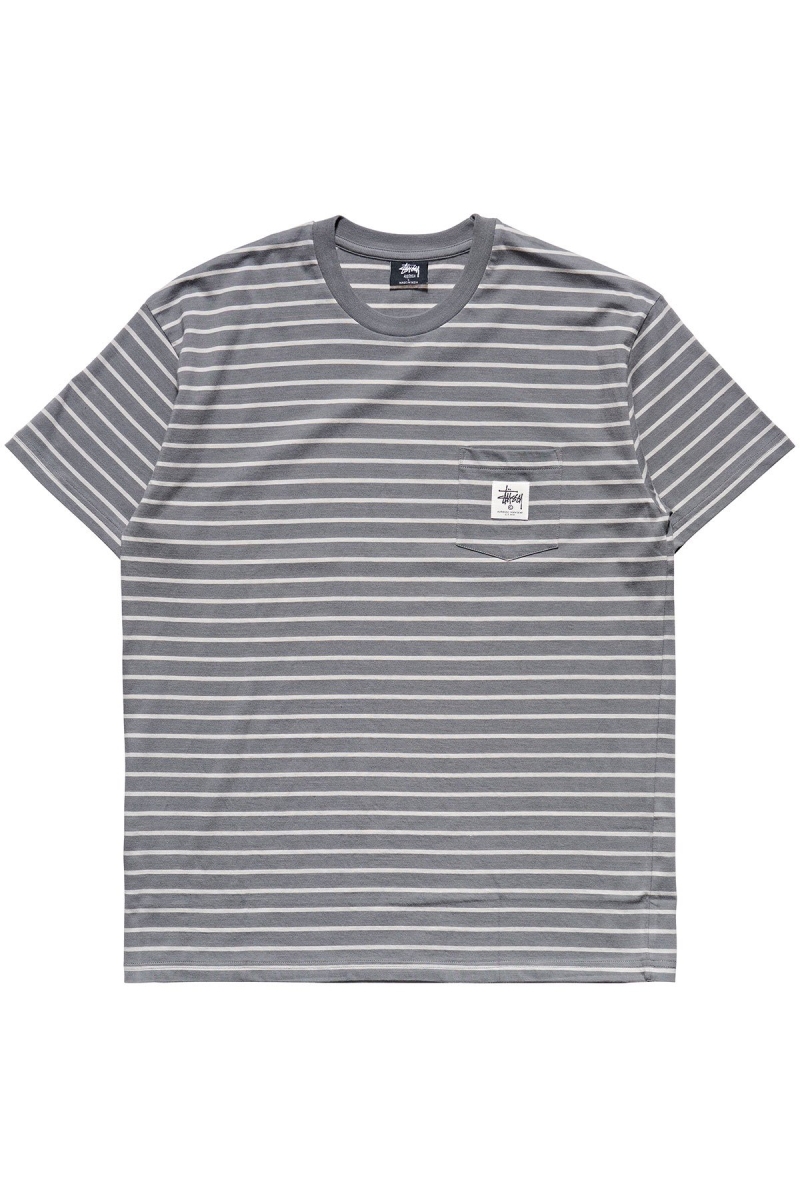 Brown Stussy Kalorama Stripe SS Men\'s T Shirts | USA000231