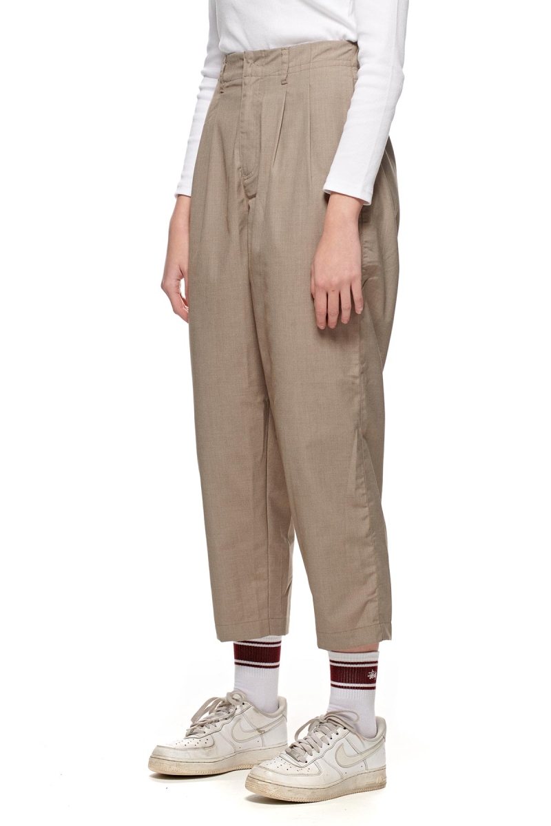 Brown Stussy Sanford Pleated Trouser Women's Pants | USA000594