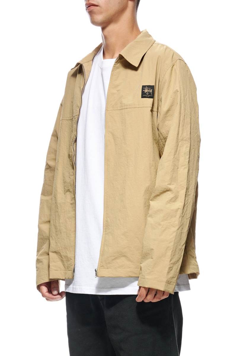 Brown Stussy Sid Taslon Men's Jackets | USA000361