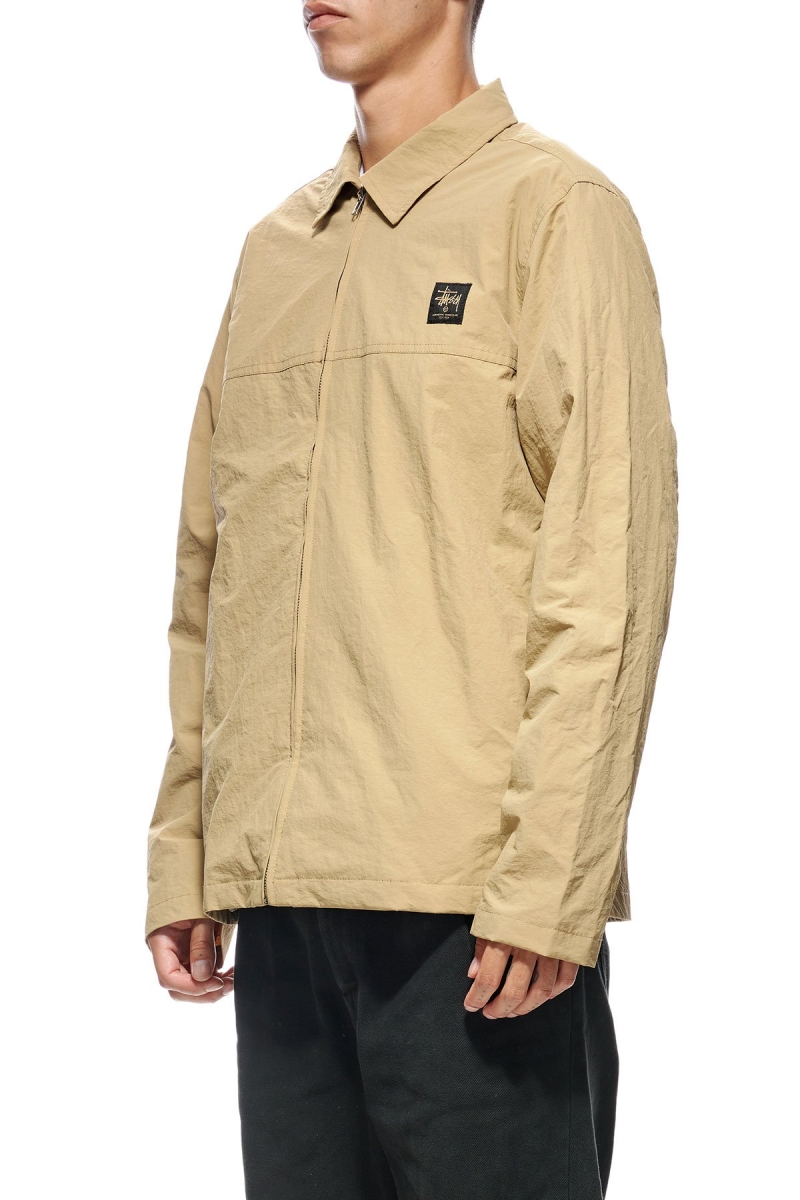 Brown Stussy Sid Taslon Men's Jackets | USA000361