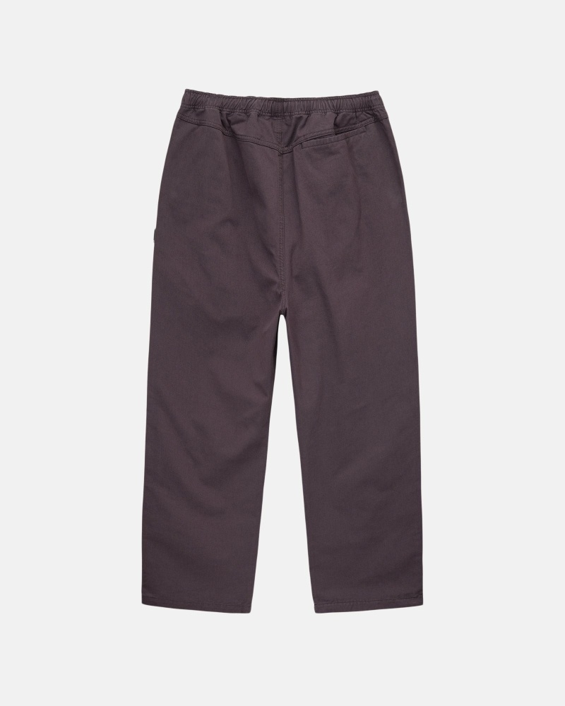 Burgundy Stussy Brushed Men's Beach Pants | USA000543