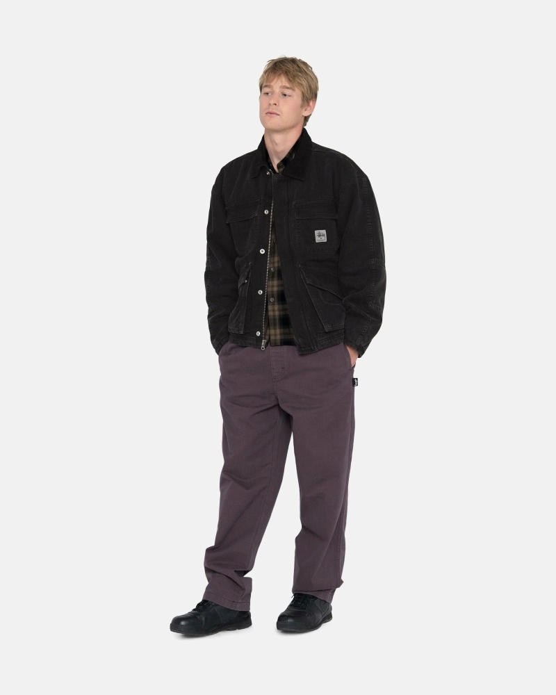 Burgundy Stussy Brushed Men's Beach Pants | USA000543