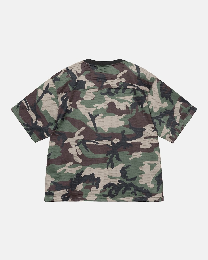 Camo Stussy 4X4 Mesh Football Jersey Men's T Shirts | USA000092