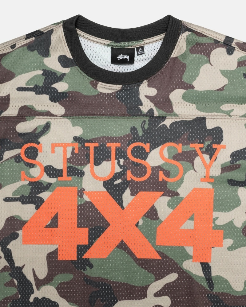 Camo Stussy 4X4 Mesh Football Jersey Men's T Shirts | USA000092