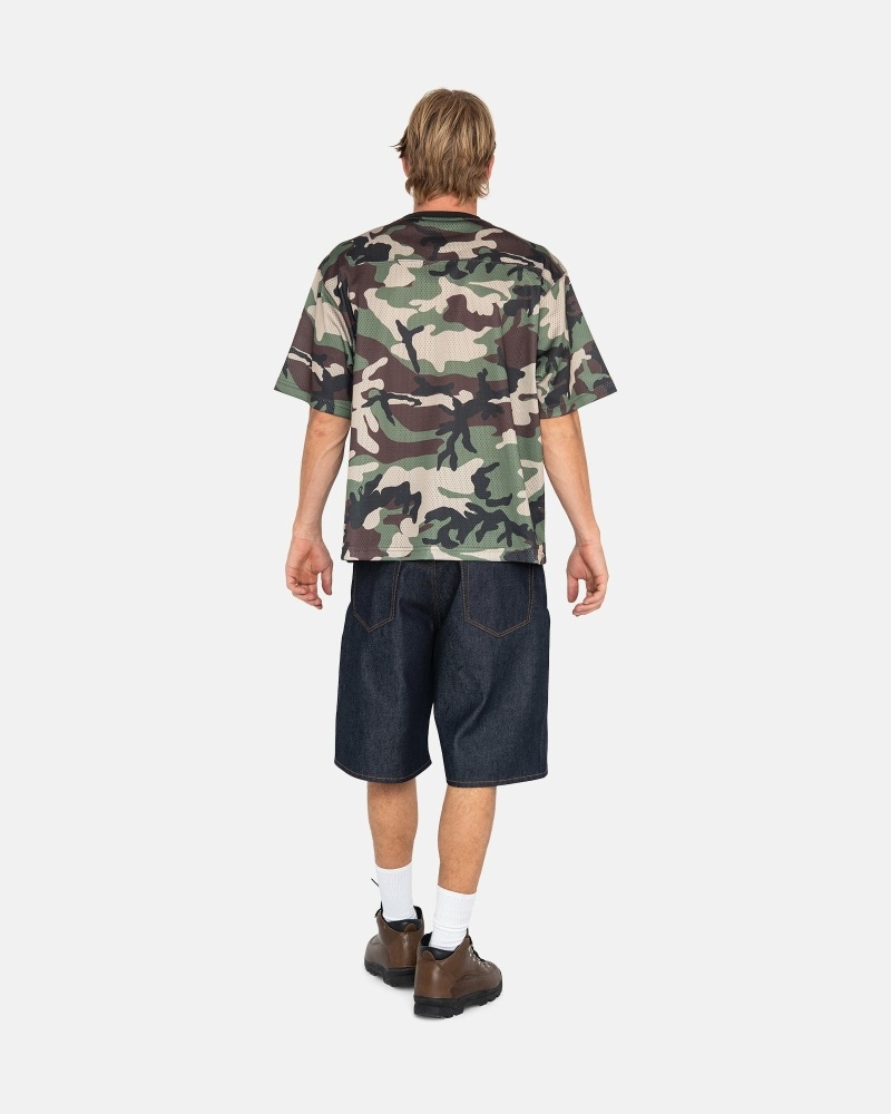 Camo Stussy 4X4 Mesh Football Jersey Men's T Shirts | USA000092