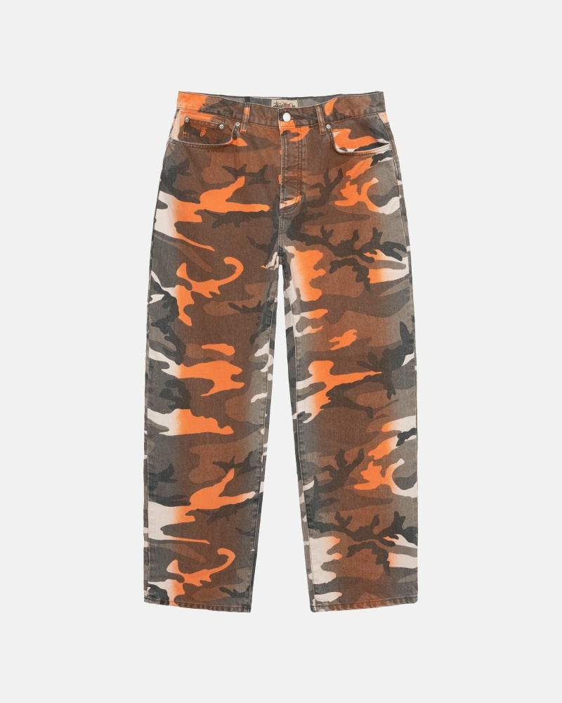 Camo Stussy Spray Dye Big O Men\'s Jeans | USA000525