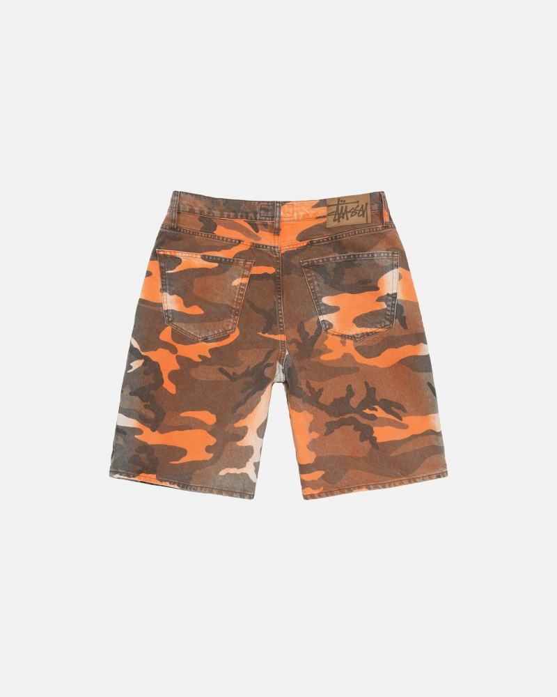 Camo Stussy Spray Dye Big O Shorts Men's Shorts | USA000681