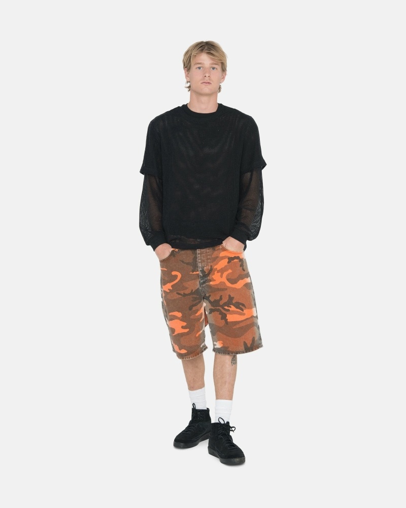 Camo Stussy Spray Dye Big O Shorts Men's Shorts | USA000681