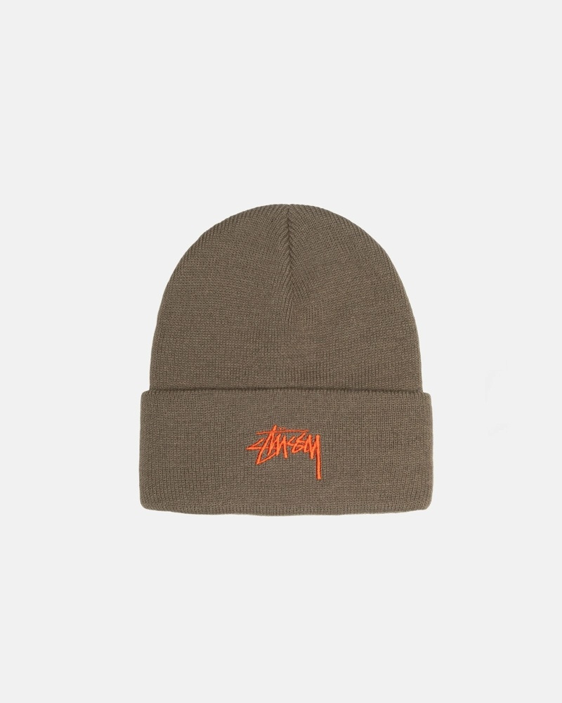 Chocolate Stussy Stock Cuff Men\'s Beanie | USA000488