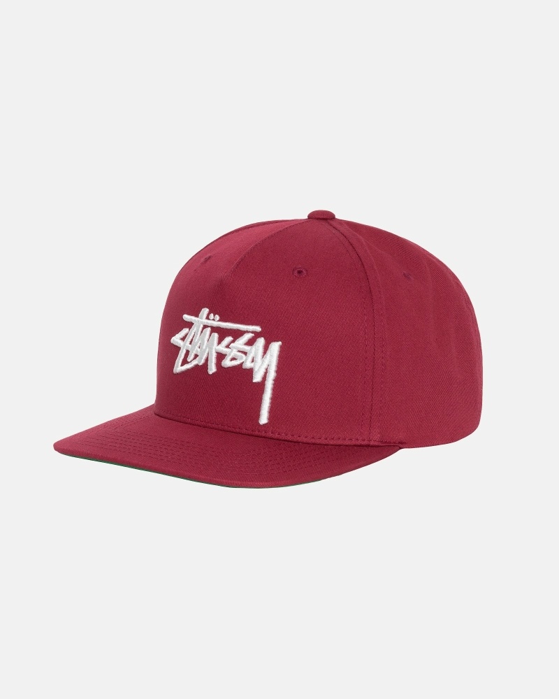 Claret Stussy Big Stock Point Crown Men's Caps | USA000413