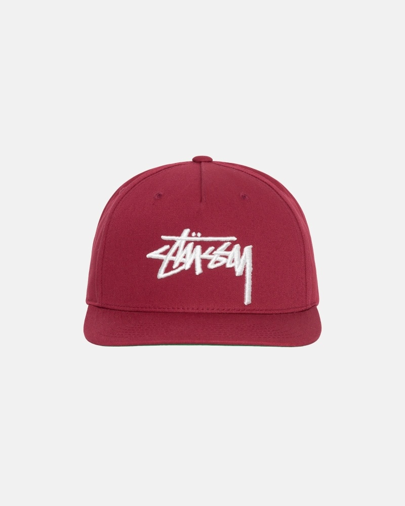 Claret Stussy Big Stock Point Crown Men\'s Caps | USA000413