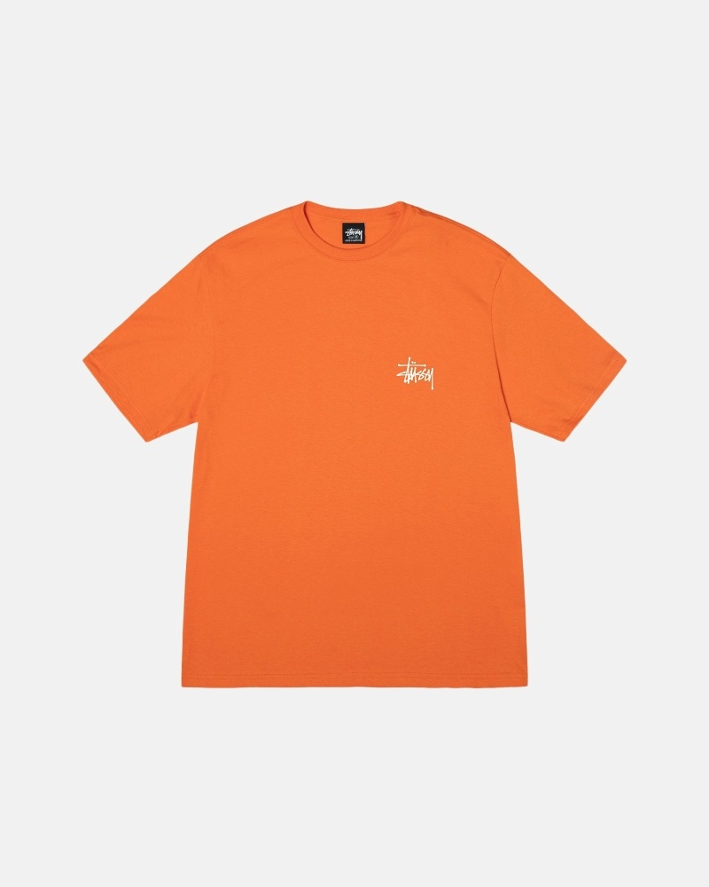 Coral Stussy Basic Men's T Shirts | USA000110