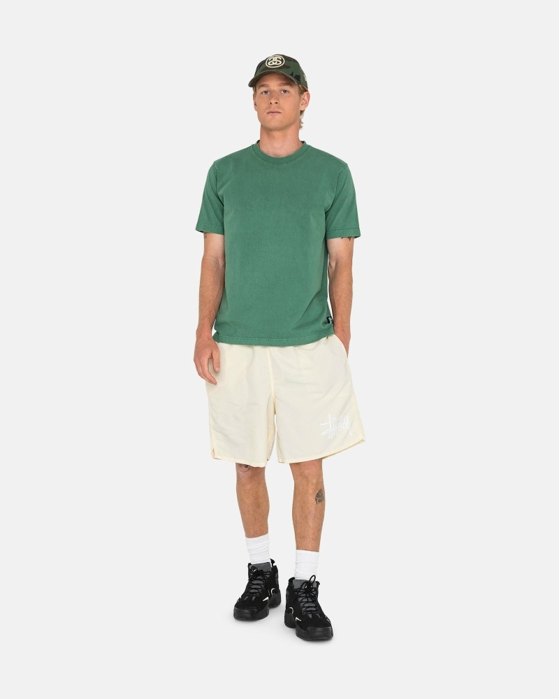 Cream Stussy Big Basic Men's Shorts | USA000619