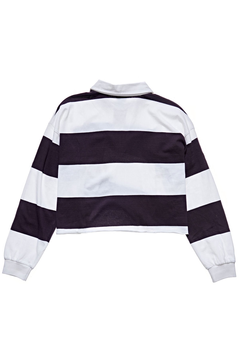 Dark Purple Stussy Monaco Stripe Rugby Women's Shirts | USA000325