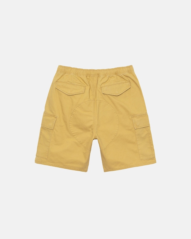 Dark Yellow Stussy Ripstop Cargo Men's Shorts | USA000669